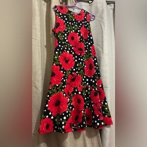 Shelby & Palmer Black Dress with Red Floral Design